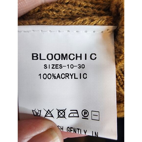 BloomChic Plain Pointelle Knit Geometric Crochet Pocket Button Front Cardigan 2X - Picture 6 of 7